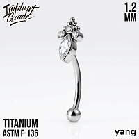 Микробанан для пирсинга Yang 1.2 мм (16 G)